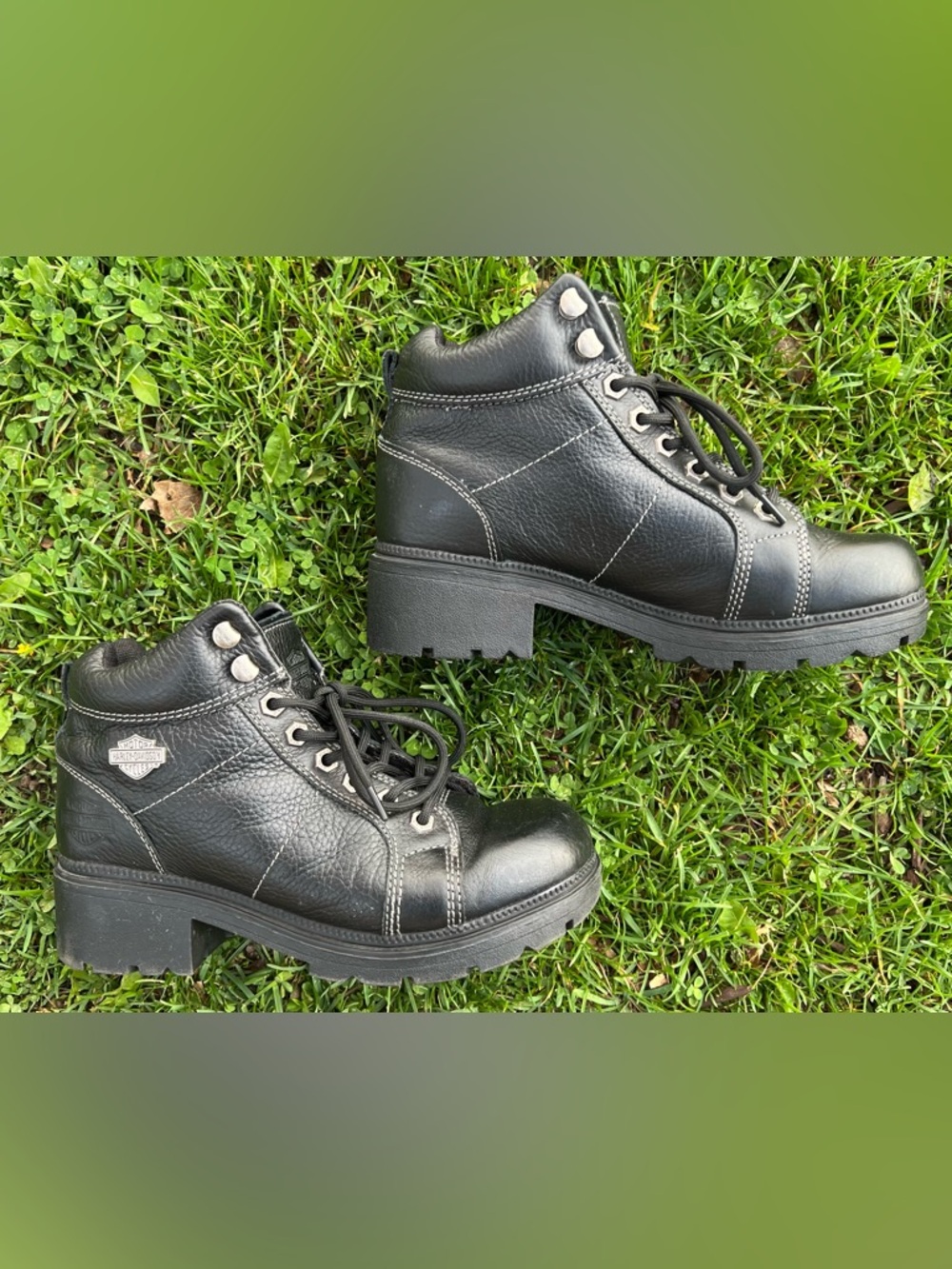 Harley-Davidson Women's Tyler Lace Chukka black leather boots - Picture 3 of 6